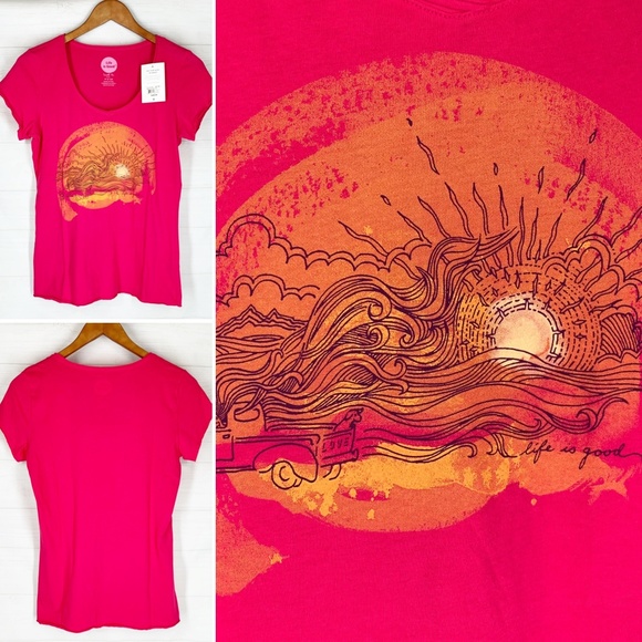 Life is Good Shirt S Knit Top Pickup Truck NEW - Picture 4 of 5